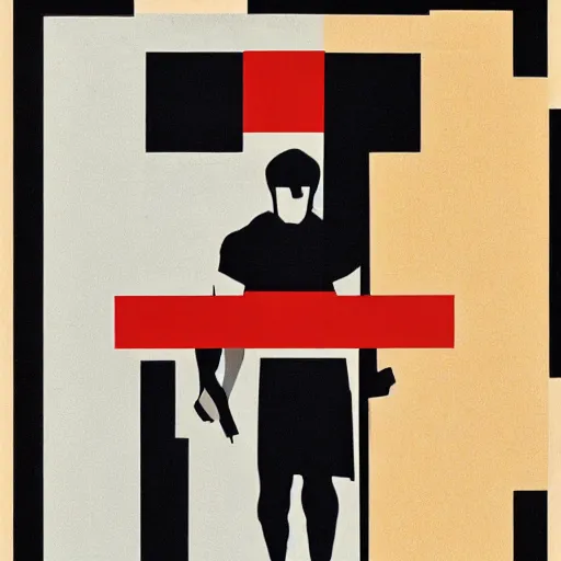 Prompt: A suprematist poster for Rambo