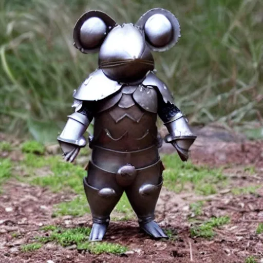 Prompt: a mouse in plate armour