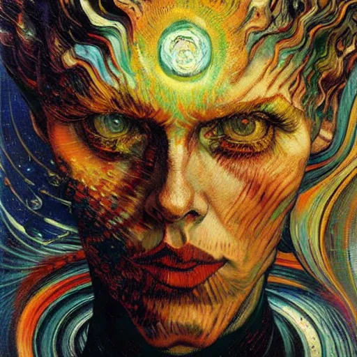 Image similar to Divine Chaos Engine by Karol Bak and Vincent Van Gogh