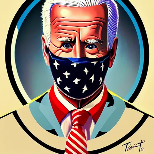 Image similar to lofi portait of joe biden, Pixar style, by Tristan Eaton Stanley Artgerm and Tom Bagshaw.