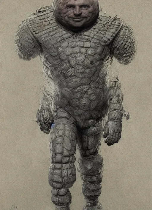 Prompt: full body and head portrait of a sontaran, by lawrence alma-tadema and zdzislaw beksinski and norman rockwell and jack kirby and tom lovell and greg staples, artstation creature art