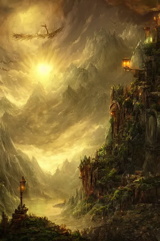 Image similar to fantastic fantasy landscape