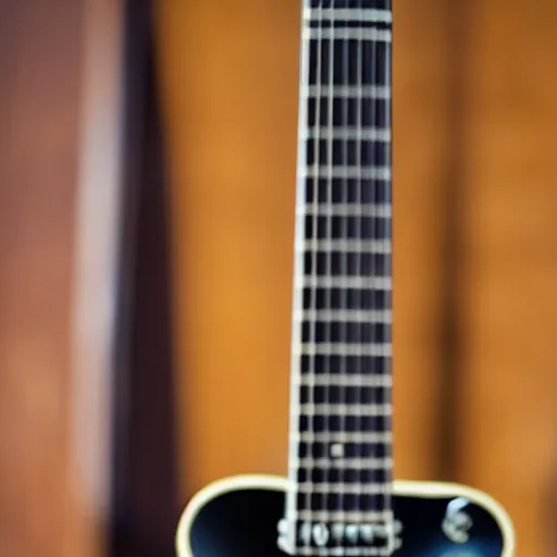 Prompt: a closeup photo of an electric guitar headstock