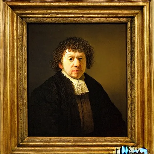 Prompt: portrait of the author simon reynolds by Rembrandt, oil on canvas