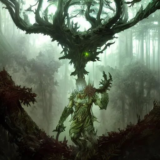 Prompt: Forest Elemental, magic the gathering artwork, D&D, fantasy, cinematic lighting, centered, symmetrical, highly detailed, digital painting, artstation, concept art, smooth, sharp focus, illustration, volumetric lighting, epic Composition, 8k, art by Akihiko Yoshida and Greg Rutkowski and Craig Mullins, oil painting, cgsociety