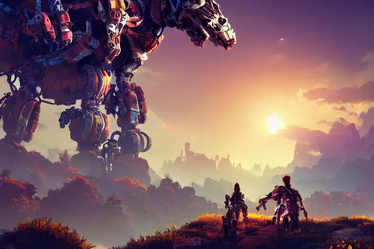 Image similar to rollerback machine mecanical creature robot of horizon forbidden west horizon zero dawn bioluminiscence global illumination ray tracing hdr fanart arstation by ian pesty and alena aenami artworks in 4 k