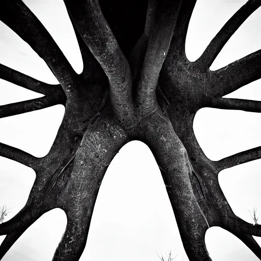 Image similar to roots underwater, award winning black and white photography, high contrast, high definition