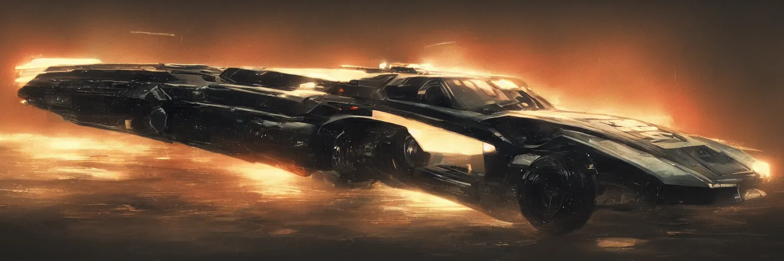 Image similar to Police Spinner, Blade Runner Car, concept art, 2049, illustration by George Hull Design, 8k