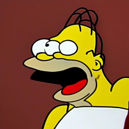 Image similar to homer simpson as a puppet