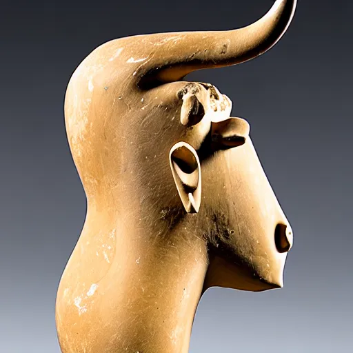 Image similar to bull, cycladic figurine