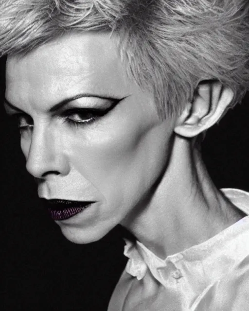 Prompt: is it annie lennox or david bowie, I cannot tell