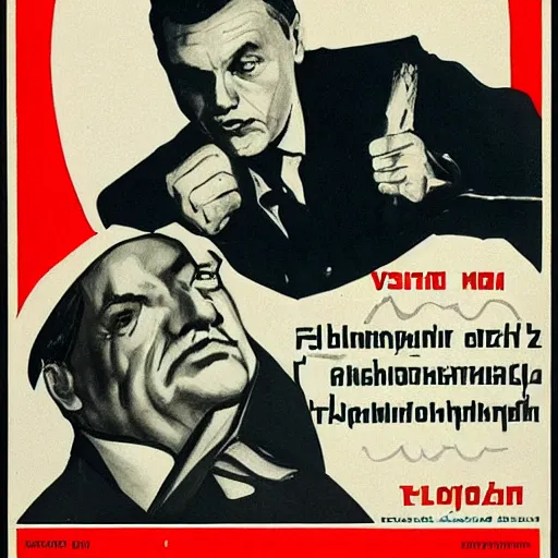 Image similar to viktor orban on soviet election poster, 1 9 2 0 s