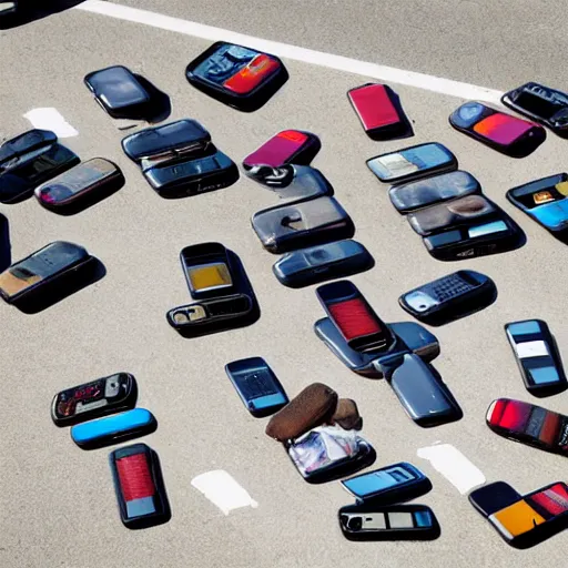 Image similar to pile of smartphones on highway, photo