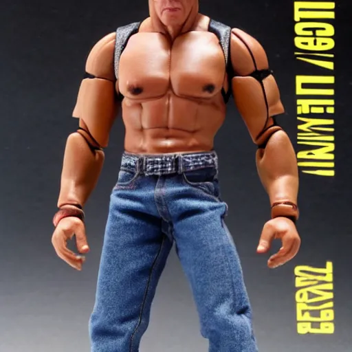 Prompt: Jean-Claude Van Damme action figure, full body