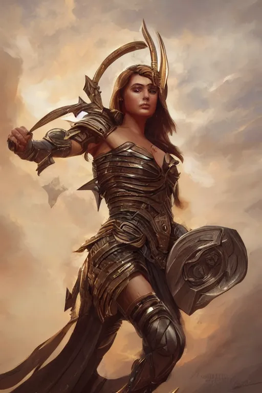 Image similar to amazon valkyrie athena, d & d, fantasy, portrait, highly detailed, headshot, digital painting, trending on artstation, concept art, sharp focus, illustration, art by artgerm and greg rutkowski and magali villeneuve