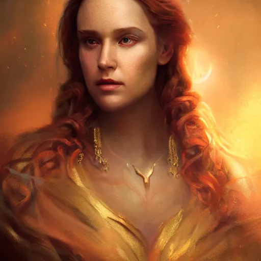 Image similar to majestic gracious regal goddess persephone portrait, ancient greece, atmospheric lighting, painted, intricate, volumetric lighting, beautiful, rich deep colours masterpiece, golden hour, sharp focus, ultra detailed, by leesha hannigan, ross tran, thierry doizon, kai carpenter, ignacio fernandez rios