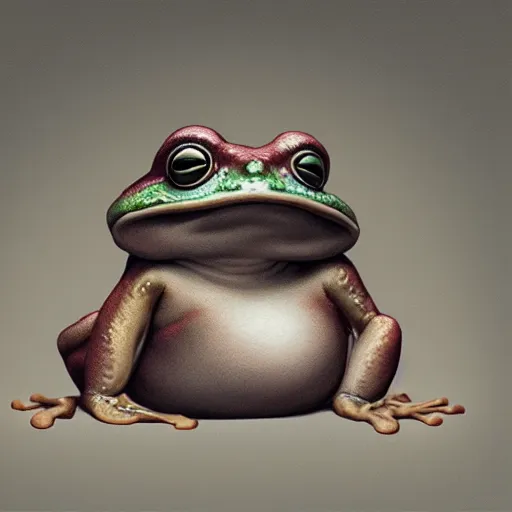 Prompt: anthropomorphic chubby frog with a hilarious face and glossy skin, d & d character art, basic clothes, skater, fantasy, hyperrealistic, highly detailed digital illustration, greg rutkowski, artgerm, trending on artstation, 8 k