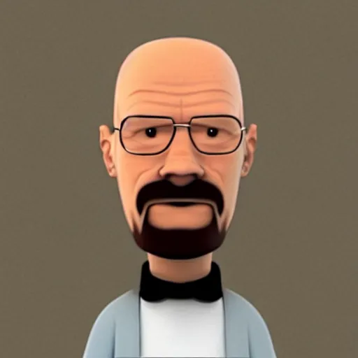 Image similar to walter white as an 3d cartoon character