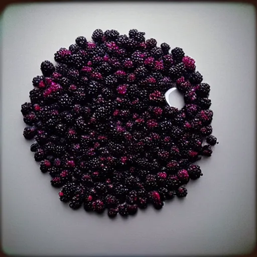 Image similar to the moon made out of blackberries