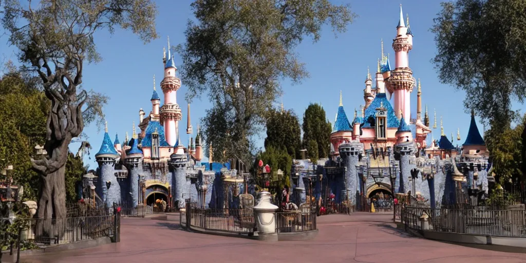 Image similar to creepy and scary disneyland park