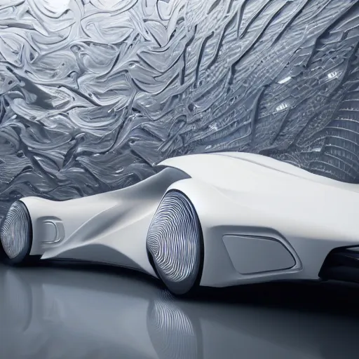 Prompt: A seamless pattern of sci-fi organic zaha hadid car ash thorp car khyzyl saleem organic car Daniel Simon design in the blade runner 2049 film keyshot product render cloudy plastic ceramic material shiny gloss water reflections, seamless pattern, Octane render in Maya and houdini, vray, large motifs, ultra high detail ultra realism, unreal engine, 4k in plastic dark tilt shift