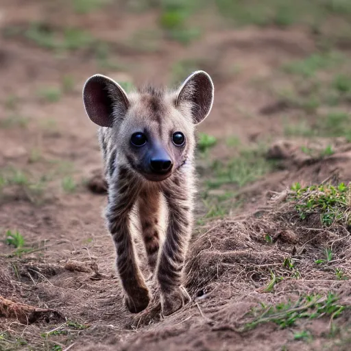 Prompt: baby hyena, 8 k photography