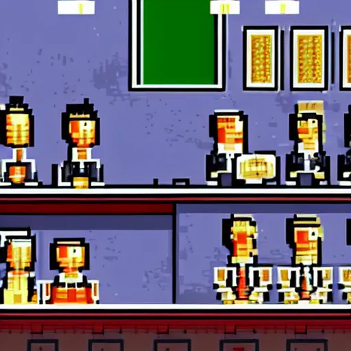 Image similar to an 8-bit game of Mad Men