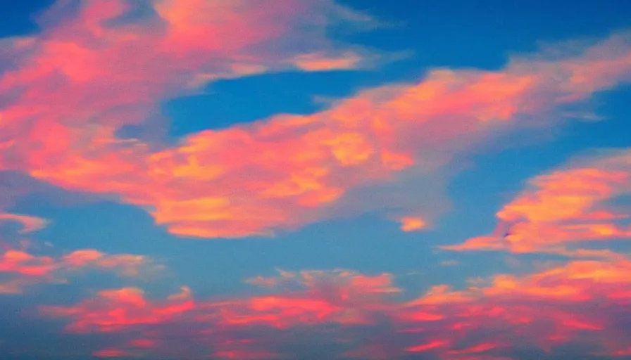 Prompt: a sky full of clouds that look like beautiful curvy women, photo - realistic, detailed, orange / pink sky, dreamy, surrealistic