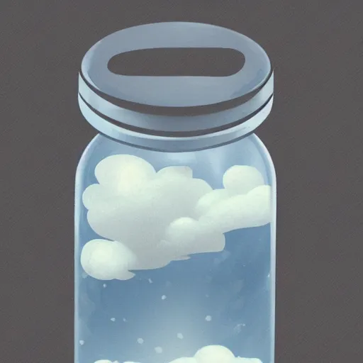 Image similar to a storm with clouds inside of a jar, artstation