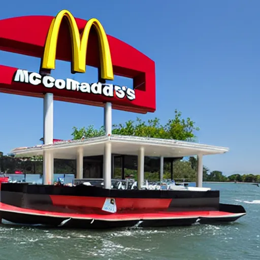 Image similar to mcdonalds on a boat