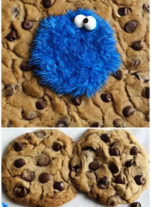 Image similar to a cookie monster fur coat