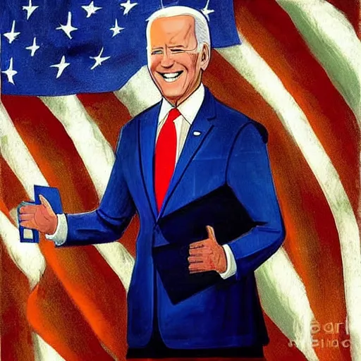 Prompt: a holy painting of joe biden.