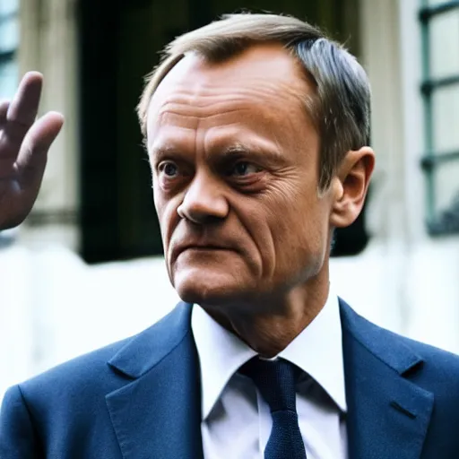 Prompt: Donald Tusk in a still from the movie Morbius (2022)