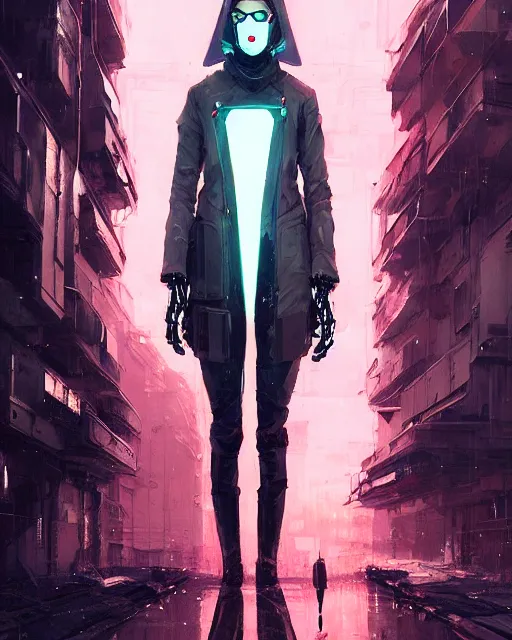 Prompt: detailed portrait European Pretty Luxury Corporation Girl cyberpunk futuristic gloomy neotokyo Reflective jacket coat, Tight fit elegant Futuristic sci-fi fashion by ismail inceoglu dragan bibin hans thoma greg rutkowski Alexandros Pyromallis Nekro Rene Margitte illustrated Perfect face, fine details, realistic shaded, fine-face, pretty face