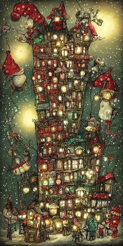 Prompt: a christmas candy scene by alexander jansson