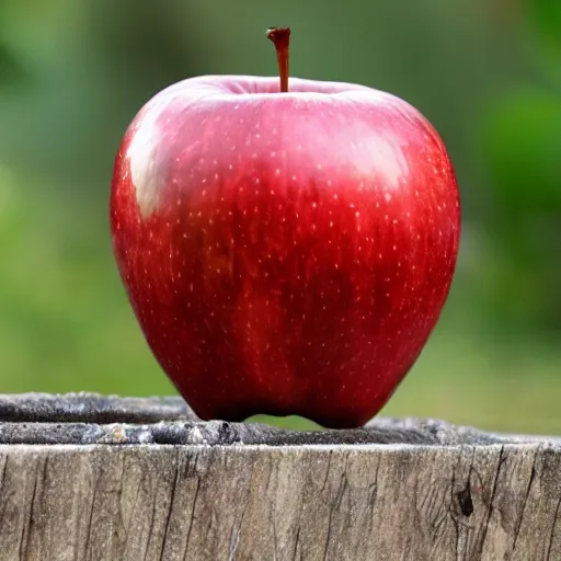 Prompt: red apple on top of the blue apple