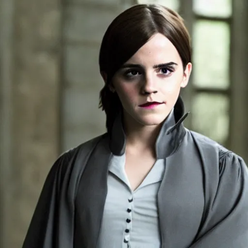 Prompt: Emma Watson playing as Severus Snape