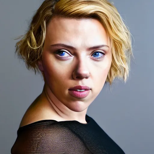 Image similar to photograph of scarlett johansson taken by david lazar, natural lighting, highly detailed face, 8 k