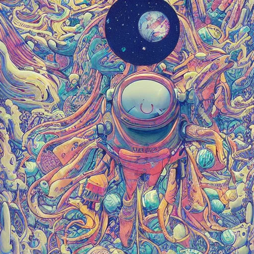 Image similar to Liminal space in outer space by James Jean