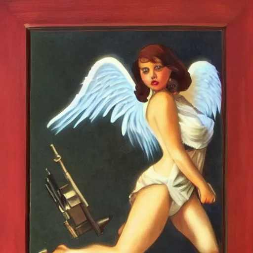 Image similar to angel with a shotgun