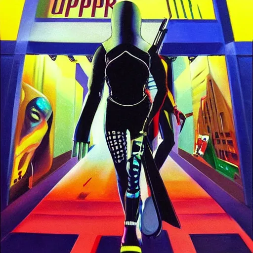 Image similar to judee sill cypherpunk album cover, painting from Kingdom Come Alex Ross