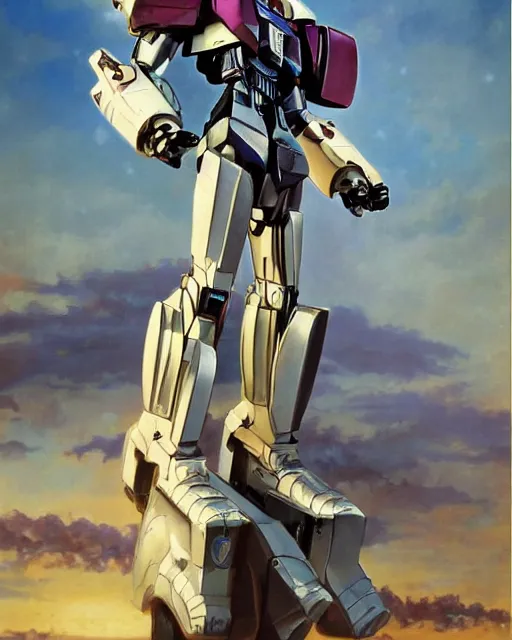 Prompt: (Transformers) G1 Shockwave Masterpiece, oil on canvas, artstation, by J. C. Leyendecker and Edmund Blair Leighton and Charlie Bowater, octane