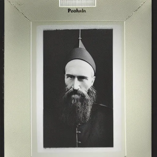 Image similar to cardinal - bishops that looks like breton monk rasputin in apostolic palace in vatican, polaroid