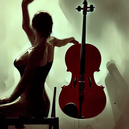 Image similar to body as a cello by greg rutkowski