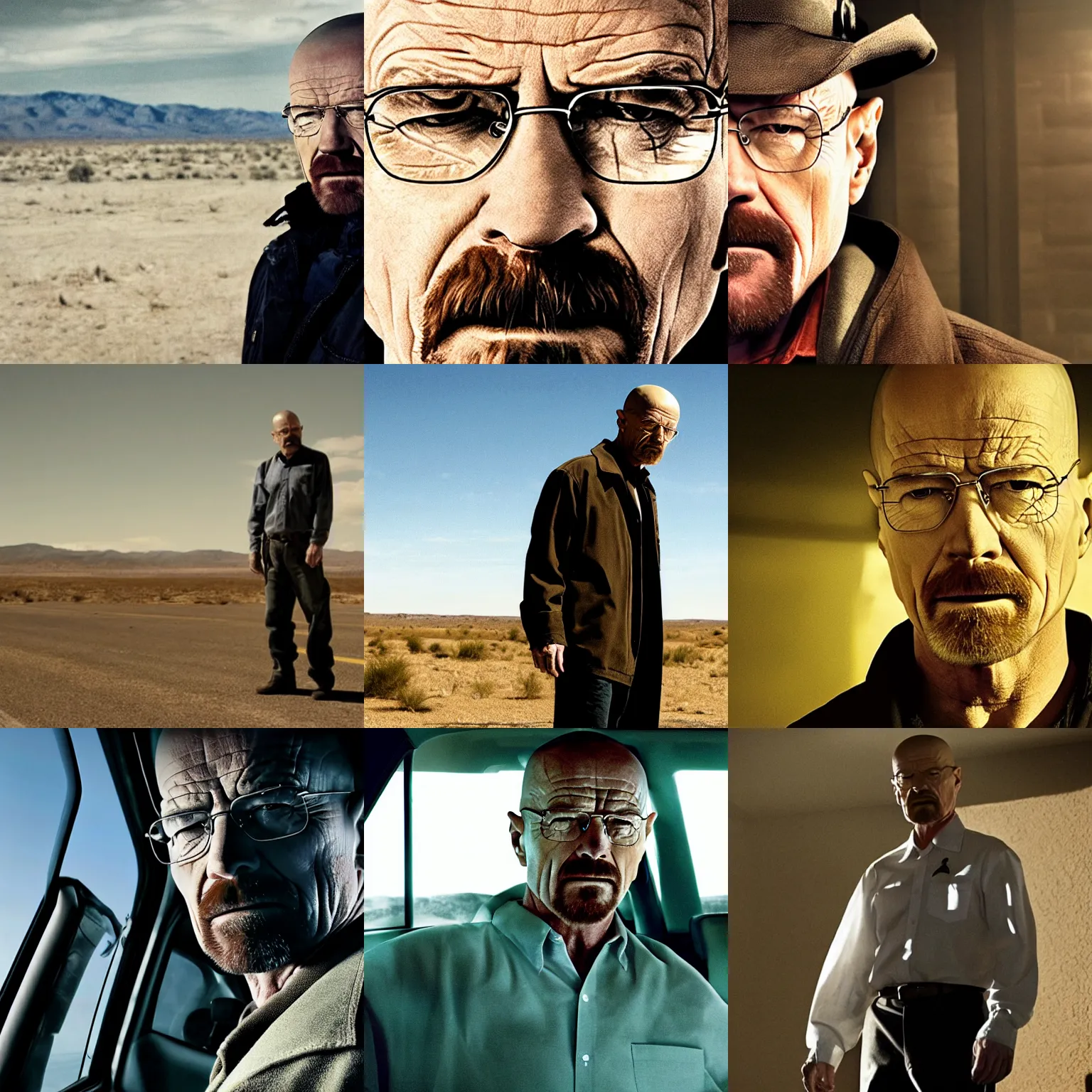 Prompt: film still of walter white as jack reacher, cinematic, rule of thirds, dazzling