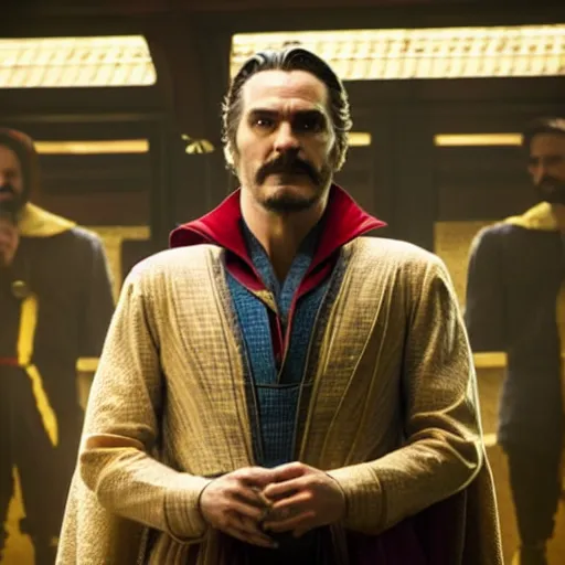 Image similar to A still of Joaquin Phoenix as Dr. Strange. Extremely detailed. Beautiful. 4K. Award winning.