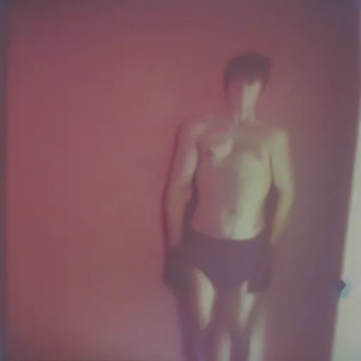 Prompt: sleep paralysis demon caught on a camera. expired film