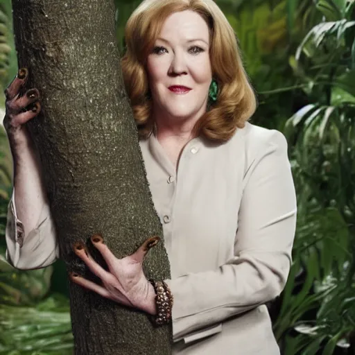 Prompt: Catherine O’Hara as Moira Rose in Schitt’s Creek, holding a tree frog