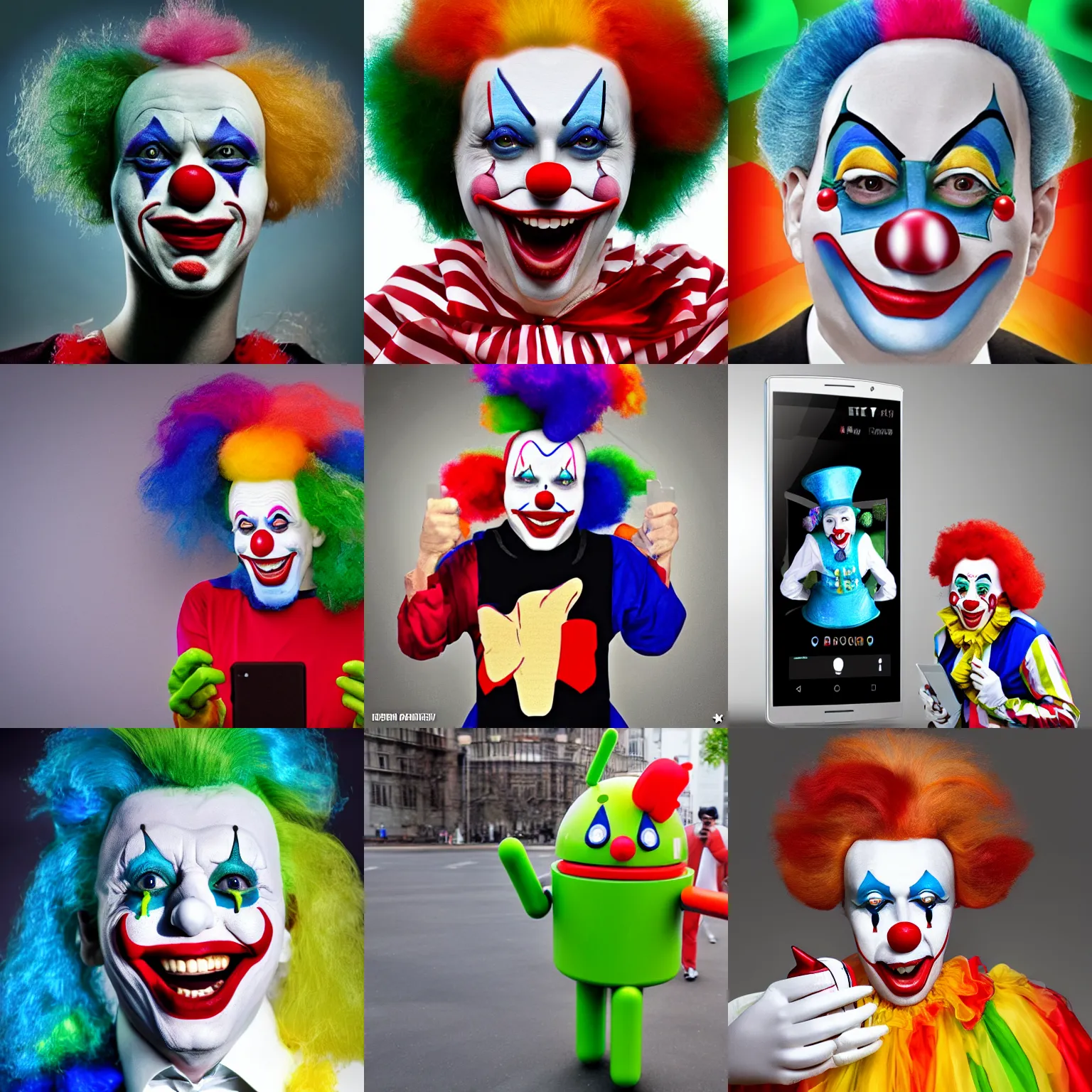 Prompt: android nation clown