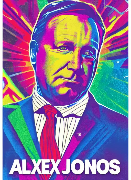 Image similar to alex jones by lisa frank and Zbigniew Brzezinski